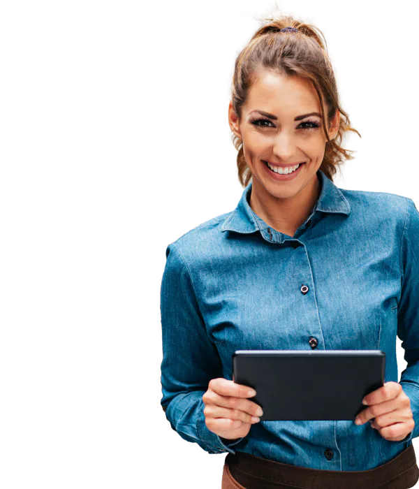 Operations professional with iPad